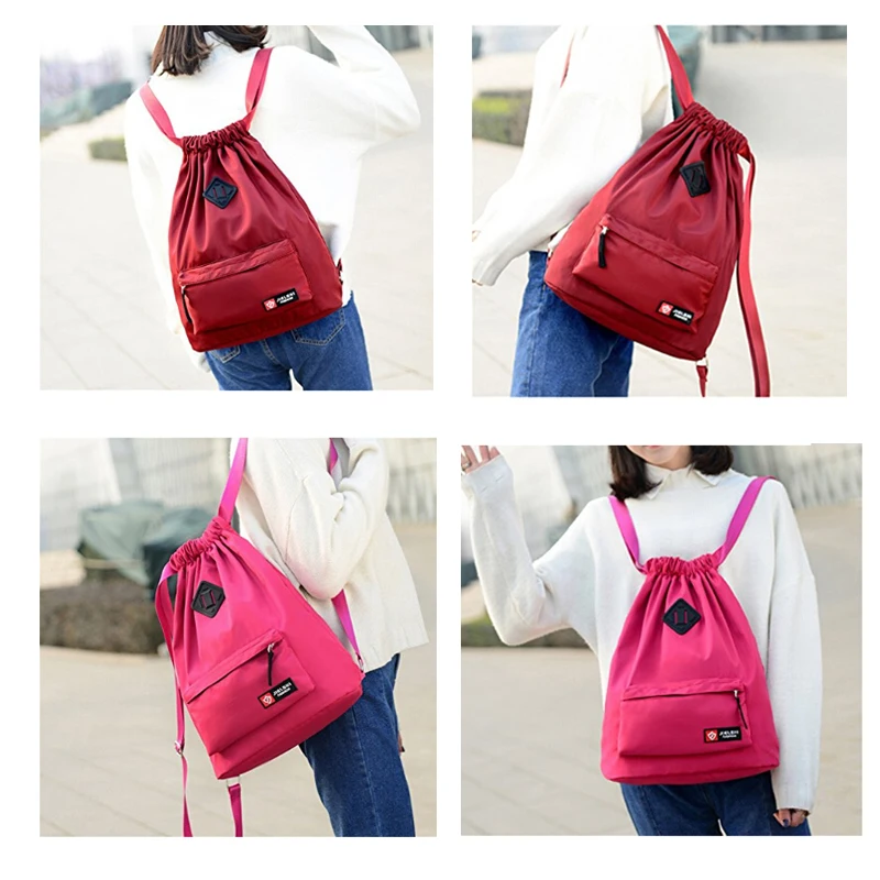

Waterproof Foldable Gym Bag Fitness Backpack Drawstring Shop Pocket Hiking Camping Beach Swimming Men Women Sports Bags