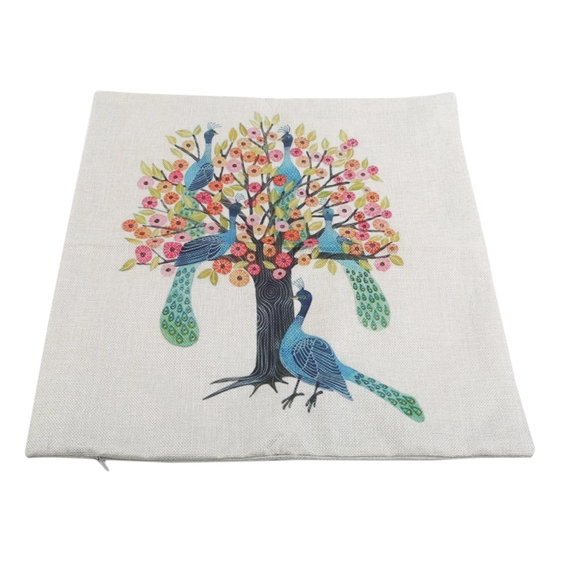 1 Pc Europe And The United States Retro Hot Tree Bird Figure Hug Pillowcase Cushion Cover To Map Custom Creative Home Gifts | Дом и сад