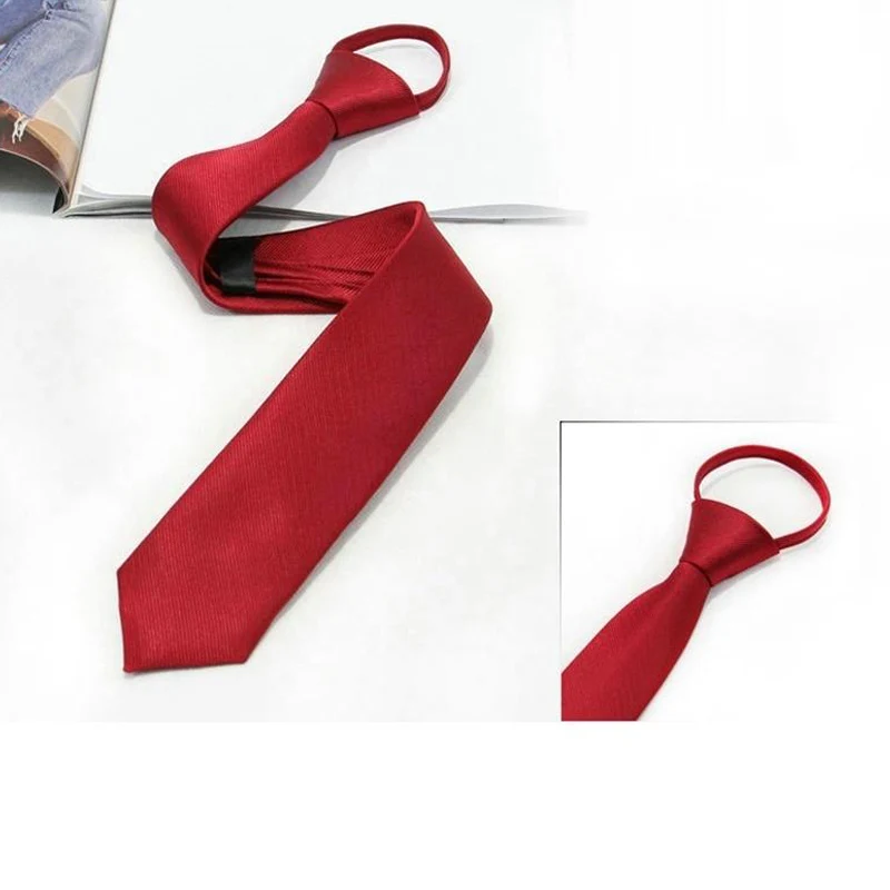 

Fashion Men Suits Ties Luxury Noble Line Tie For Wedding Party Formal Pre-tied Zipper Ties Narrow Necktie