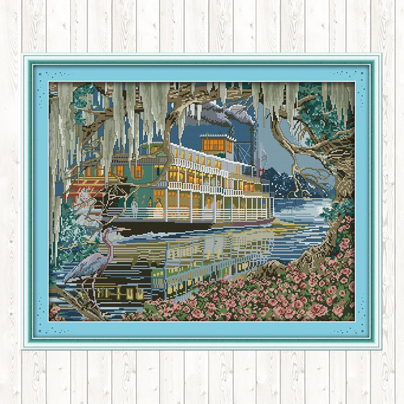 

Sailing Handmade Cross Stitch Embroidery Kits DIY Needlework Crafts DMC Cotton Thread Printed Canvas 14CT 11CT Counted Stamped