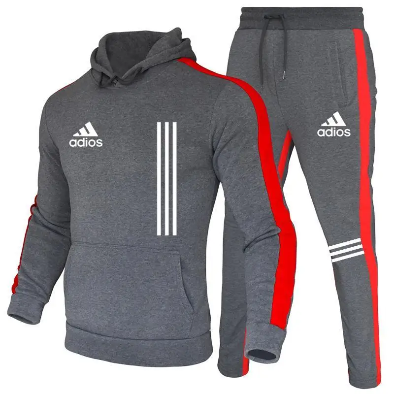 

De Nieuwe Mannen Hoodie Sport Pak Katoen Polyester Trekkoord Sportkleding Trend Mode Herfst En Winter Trui Pak S-3XL