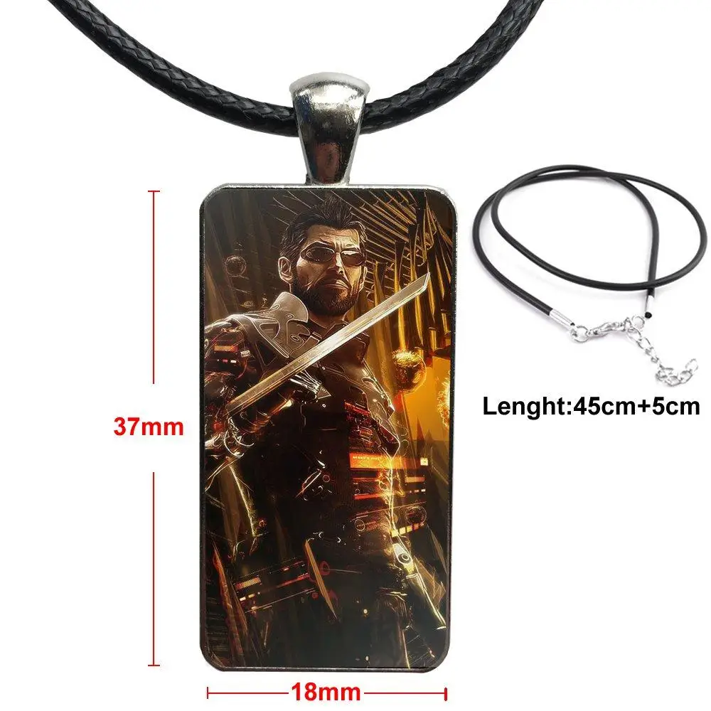 

For Women Choker Deus Ex Mankind Divided Games Necklace Fashion Long Chain With Rectangle Necklace Jewelry