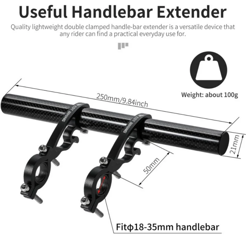 

Extension Frame Bicycle Handlebar Horizontal Aluminum Carbon Fiber Tube Yardstick Light Extension Bracket Cycling Equipment