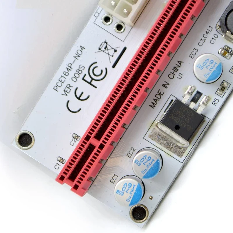 

4-Pack VER 008S Multi-Power 16X To 1X Powered Riser Adapter Card 60Cm USB 3.0 Extension Cable - GPU Riser