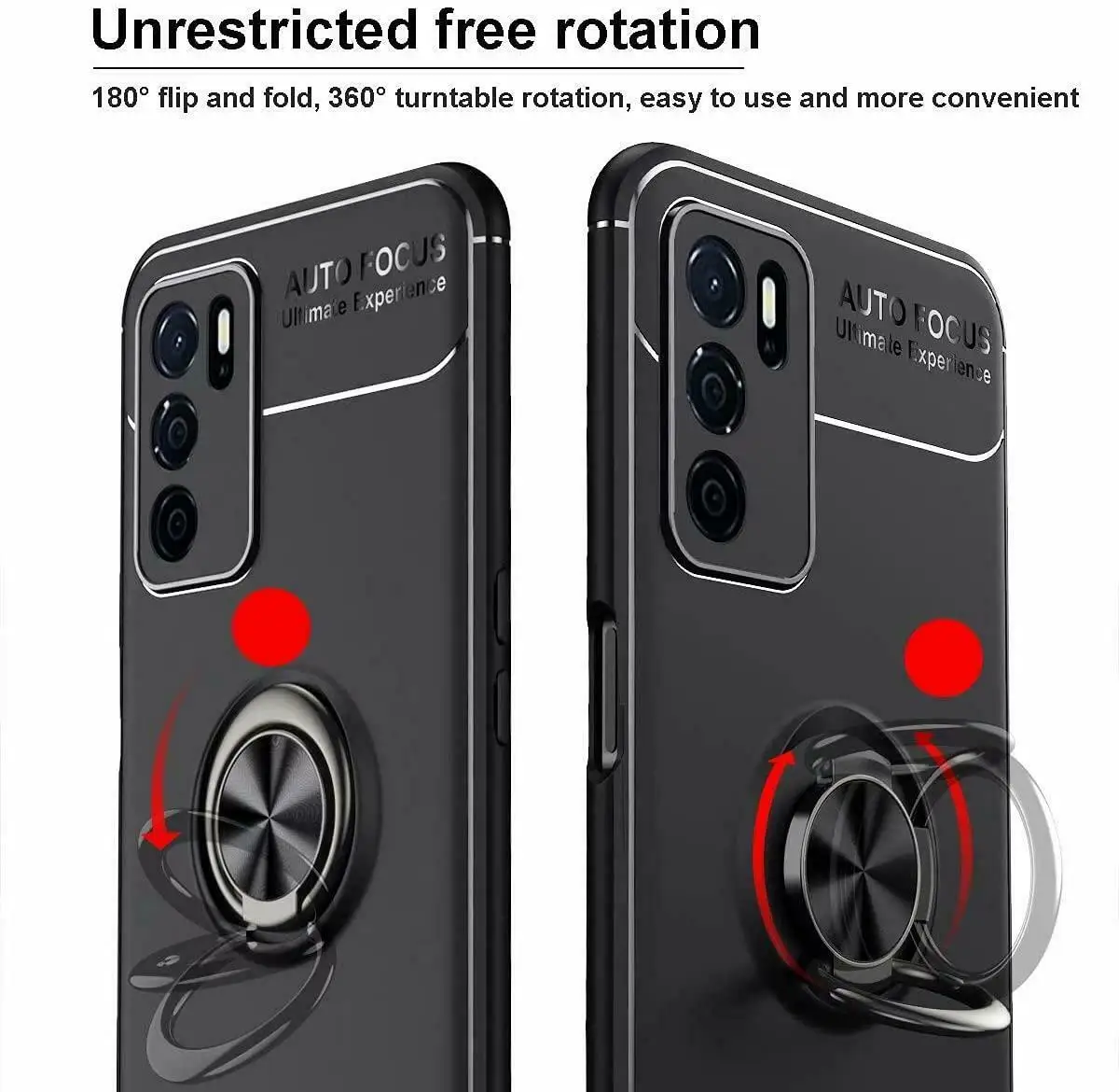Funda para OPPO A16S, carcasa de tel&eacute;fono con soporte a prueba de golpes con armadura de anillo + Vidrio Templado-3
