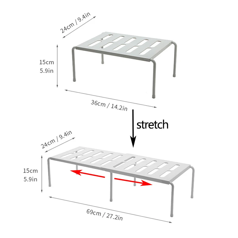 Retractable Organizer for Kitchen Cupboard Kitchenware Layered Seasoning Storage Rack Multi-Purpose Plastic Shelf Home | Дом и сад