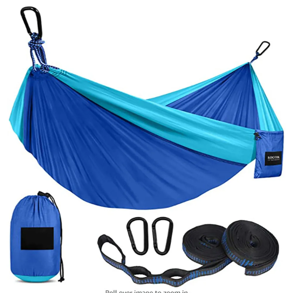 

Portable Camping Hanging Bed Outdoor Hammock 140*270cm for Backpacking Traveling Beach Backyard Terrace Hiking Nylon A