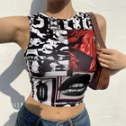 Кроп-Топ женский эстетичный в Интернете летний бюстье детская футболка танковый корсет боди винтажная блузка сексуальный панк для 2021 торгового центра Goth Y2k