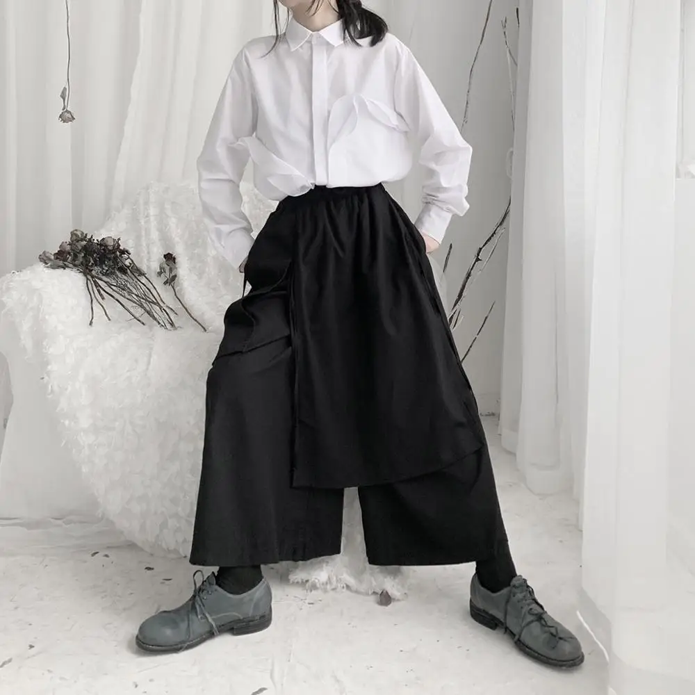 Yamamoto dark Yoji ретро Восточный нишевой дизайнер хлопок и лен леггинсы на