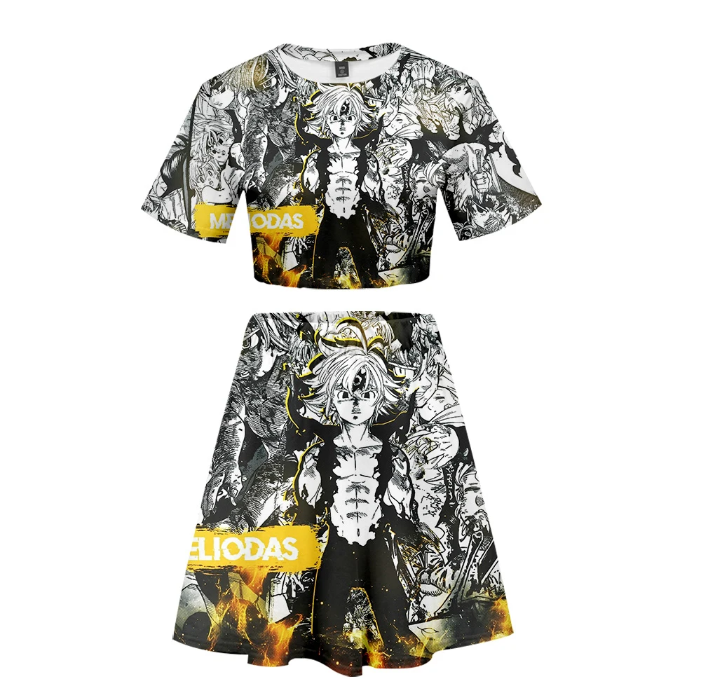 Комплект из двух предметов с юбкой и коротким рукавом для девочек|Спортивные