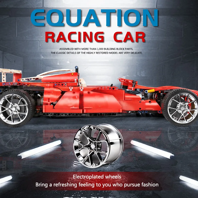 Высокотехнологичная модель автомобиля 0011 мини конструктор 8386 F1 Racer 1:10 скоростная