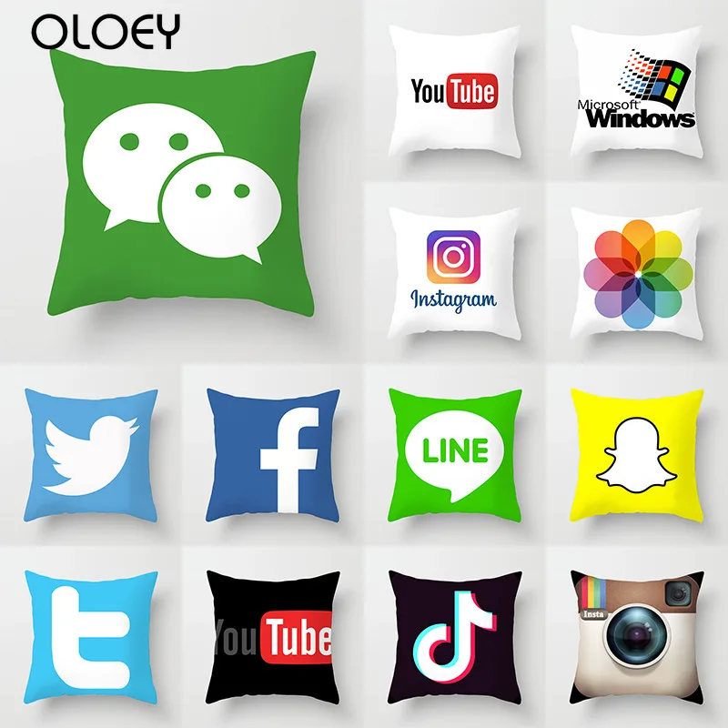 Наволочка с логотипом бренда Рождественский Чехол на подушку украшение подушки