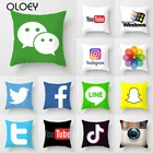 Наволочка App с логотипом бренда Рождественский Чехол на подушку, декоративные подушки, наволочка для гостиной, свадьбы, фейсбука, Youtube