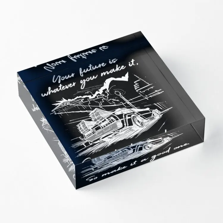 

Назад в будущее эскиз акриловые блоки Декор комната фотографии свадьба семья Милая смешная Искусство Штамповка Печать домашняя доска