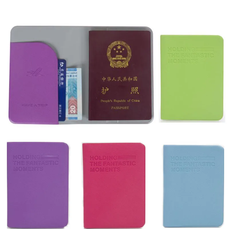 

Cute Candy Colours Passport Cover Bag PVC Travel Case Cover Credit Card Business Card Holder for Women Men Passport Wallet Case