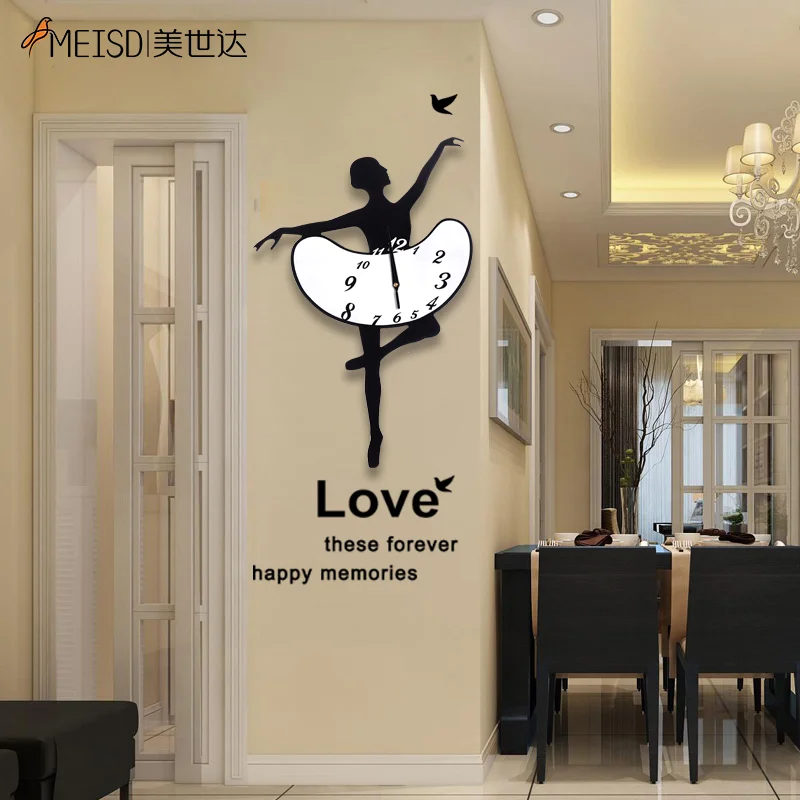 Часы MEISD зеркальные с наклейками креативные тихие дизайнерские кварцевые