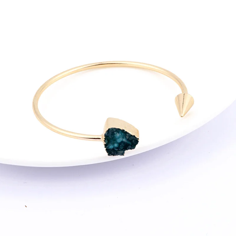 Bijoux Boho золотого цвета Винтажные Ювелирные изделия из смолы Druzy Асимметричная ручная манжета Регулируемый браслет Femme для женщин браслеты Bileklik Bts