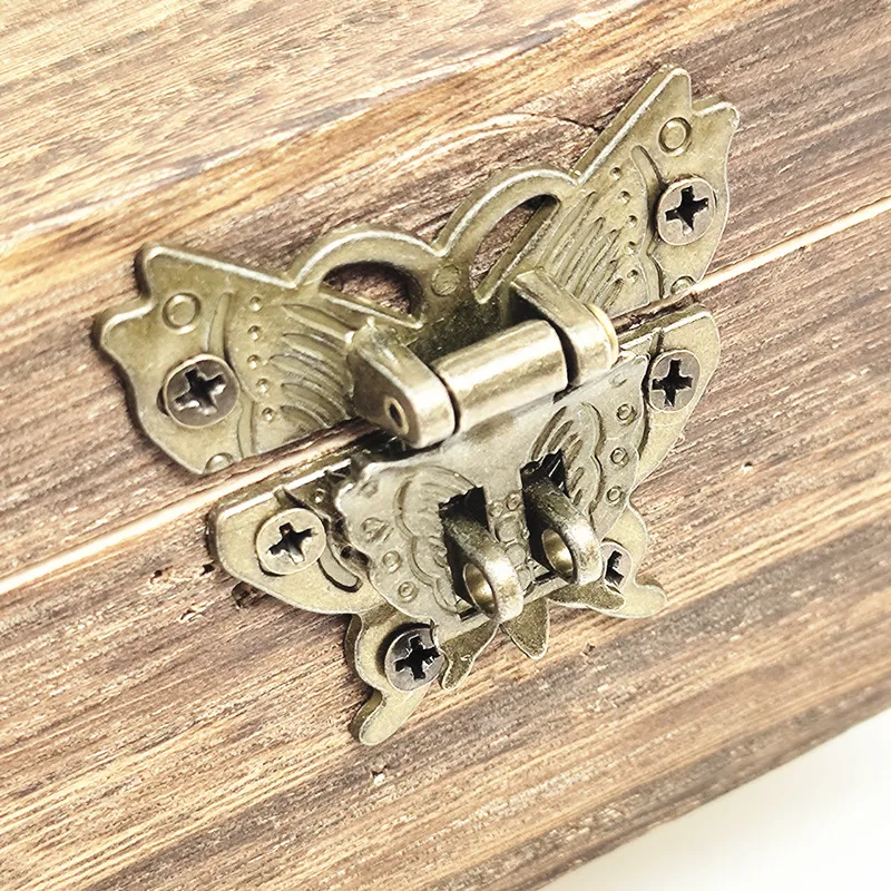 1pcs Butterfly Vintage Style Design Antique Bronze Hasp Latch Jewelry Wooden Box Lock Cabinet Buckle Case Locks Hardware Accesso |