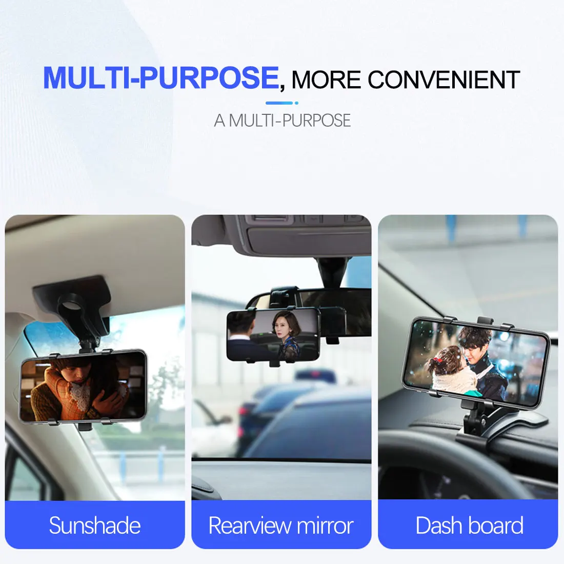 

Universal 360 Degrees Car Phone Holder Smartphone Stands Car Rack Dashboard Support for Auto Grip Mobile Phone Fixed Bracket