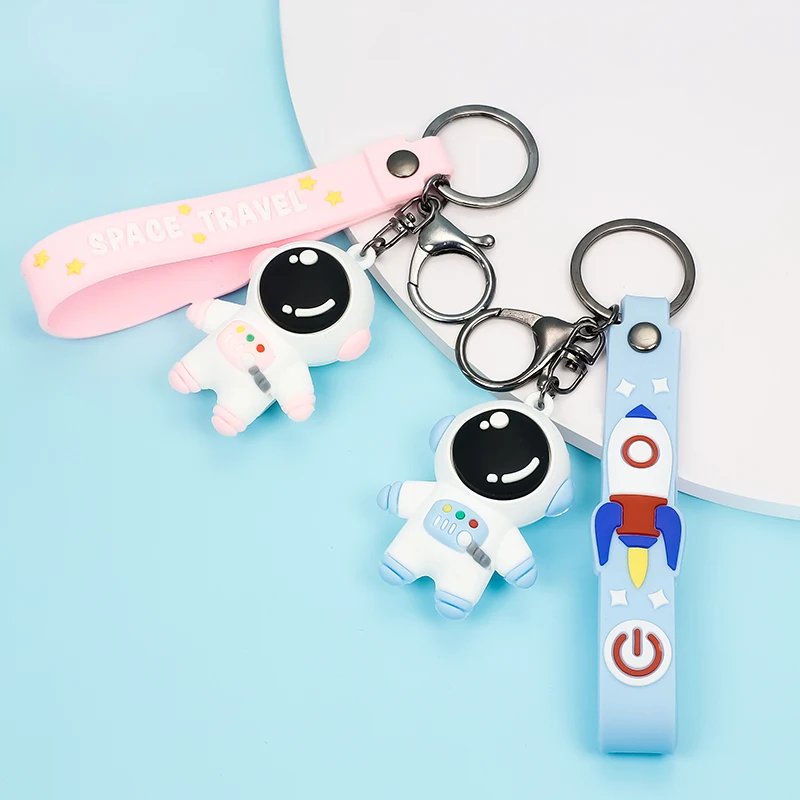 

1Piece 3D Soft Glue Space Travel Key chain Children's Gift For Friend Universe Astronaut Space Robot Spaceman Keychain Keyring