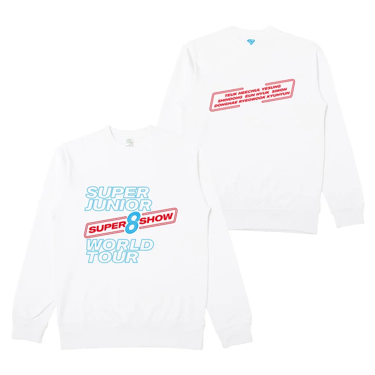 Свитшот SUPER JUNIOR Kpop SHOW 8 с круглым вырезом модная зимняя Повседневная Толстовка для