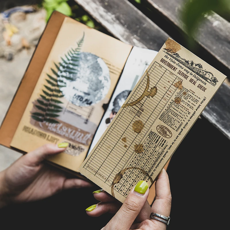 

50Pcs/Lot Travel Calendar Tickets Material Kraft Paper Junk Journal Planner Scrapbooking Vintage Decorative DIY Craft Paper