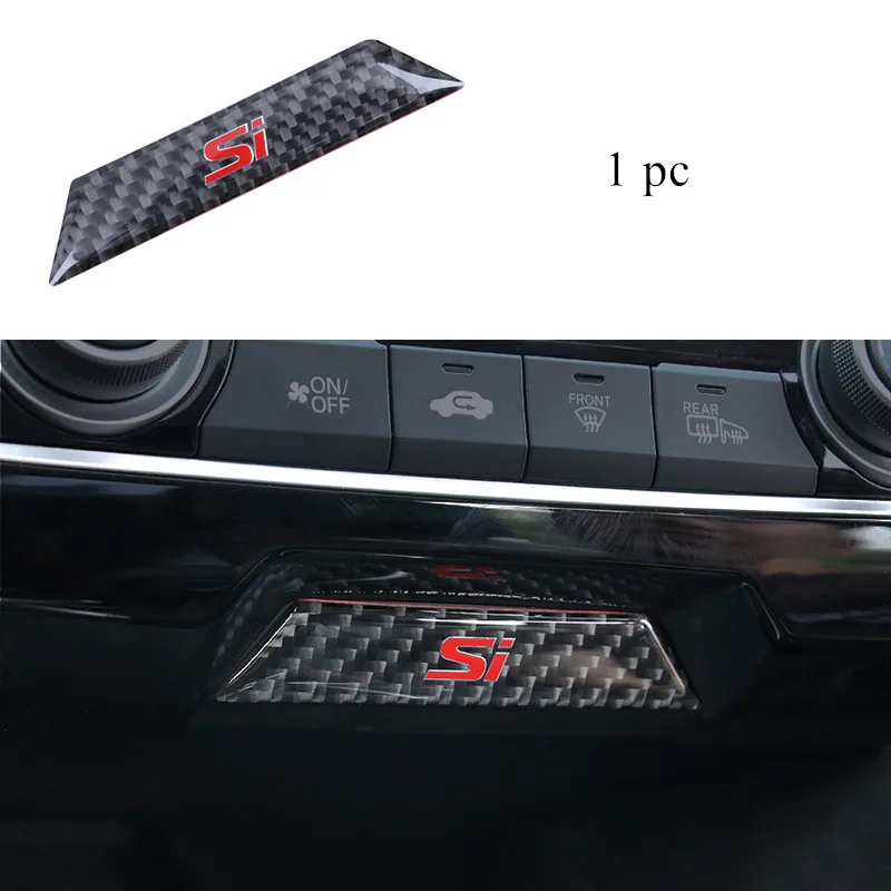 E Наклейки для салона автомобиля из углеродного волокна, Накладка для Honda Civic 10th Gen, автомобильные декоративные аксессуары - Название цвета: E