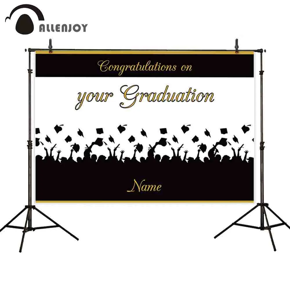 

Allenjoy Grand Event Supplies Congratulations On Your Graduation People Silhouette Bachelor Cap Wallpapers Student Party Decor