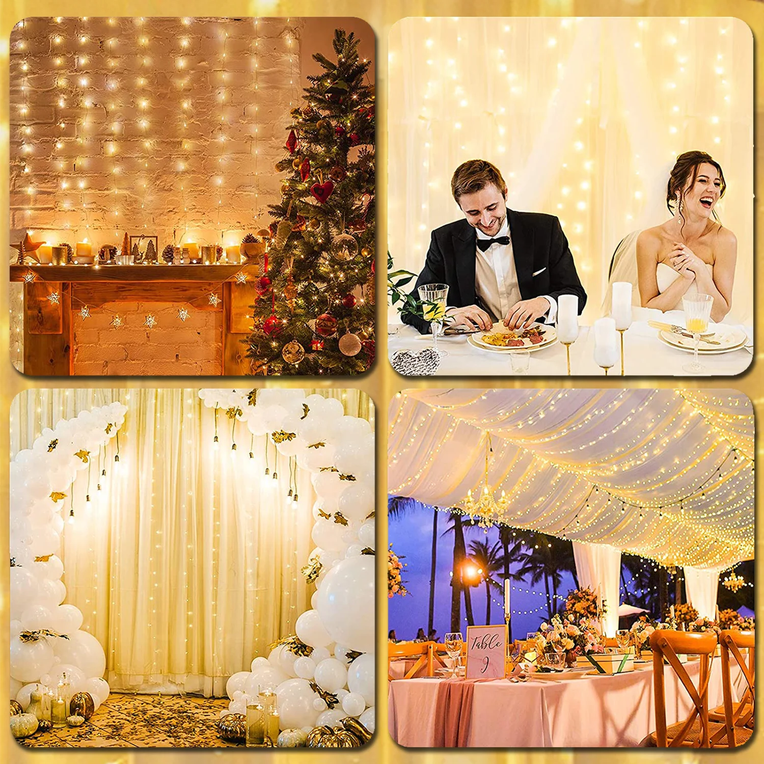 LED String Lights Christmas Decoration Remote Control USB Wedding Garland Curtain 3M Lamp Holiday for Bedroom Bulb Outdoor Fairy image 3