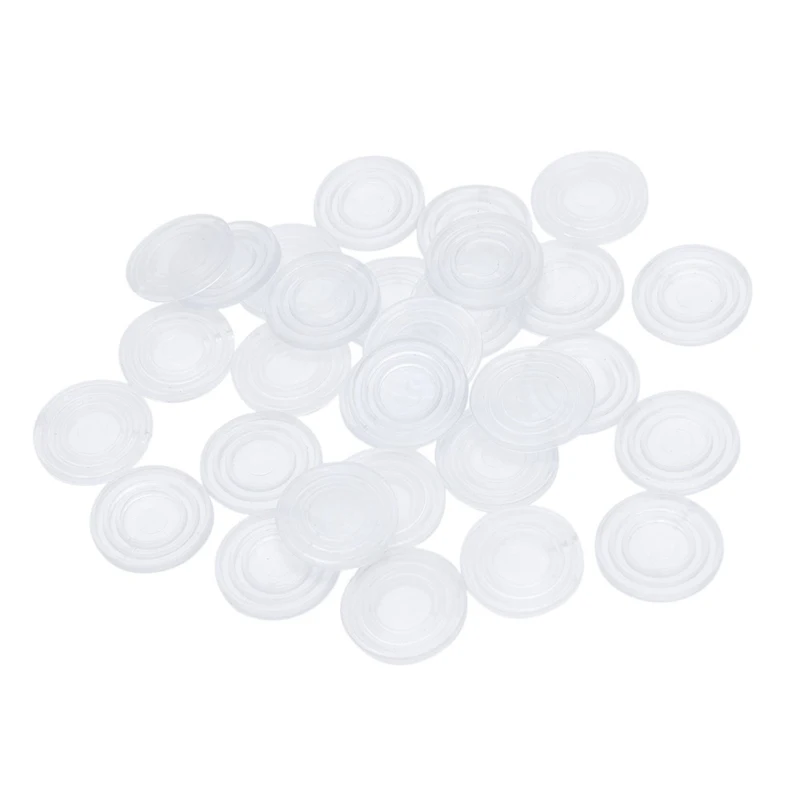 HOT Round Transparent Plastic Non-Slip Glass Table Dash Mat Pad 24x3mm 30 pcs | Дом и сад