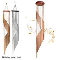 18 tubes wind chimes metal wind bells nordic classic handmade ornament garden patio outdoor wall hanging home decor 90x120cm