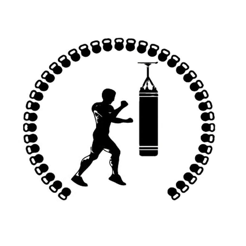 Автомобильные наклейки забавные модные боксерские спортивные силуэты