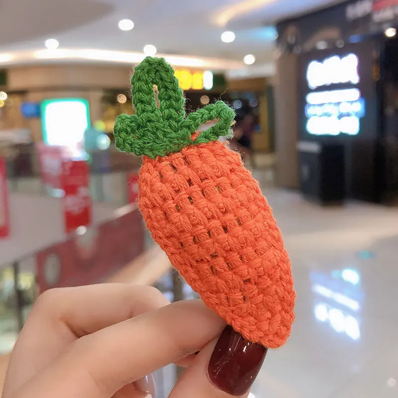 Заколки для волос ручной работы девочек милые вязаные цветочные заколки с