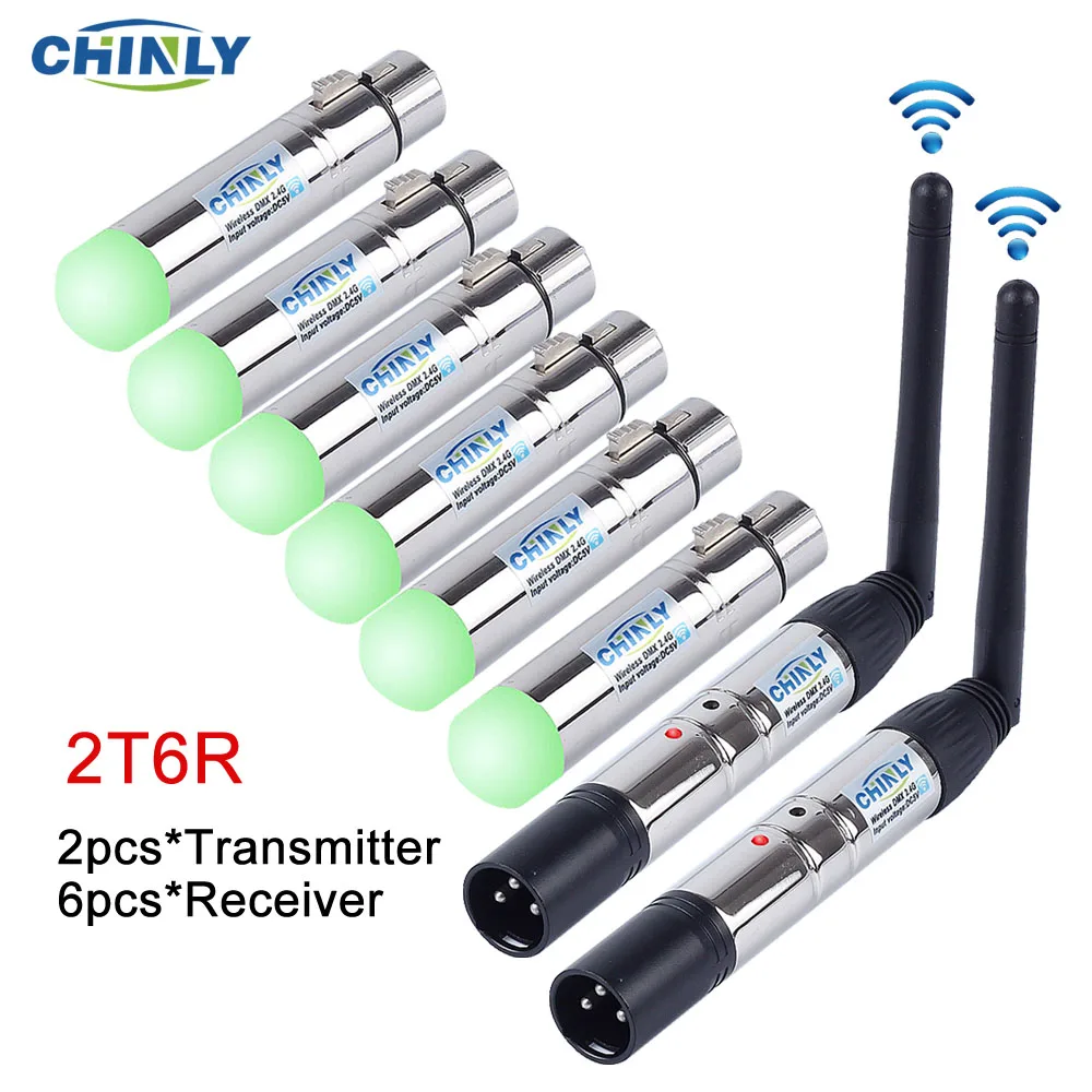 Receptor de Iluminação sem Fio Controlador de Luz para o Efeito Transmissor Distância Comunicação 300 m Rgb Fase Controlador Dmx512 2.4g