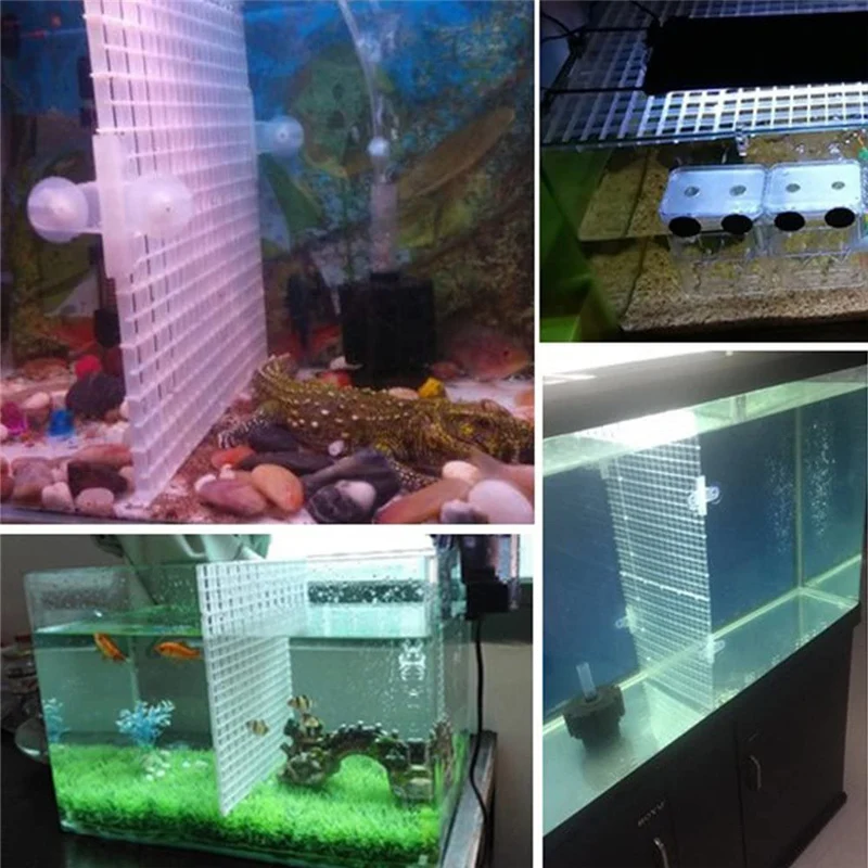

5PCS Aquarium Isolation Clip Fish Tank Partition Plate Glass Clamp Filter Grids Separation Grid Tray Holder Sucker Divider Clip