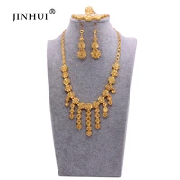 jewelry sets dubai 24k gold plated necklace earrings bracelet ring african jewellery bridal wedding party gifts set for women