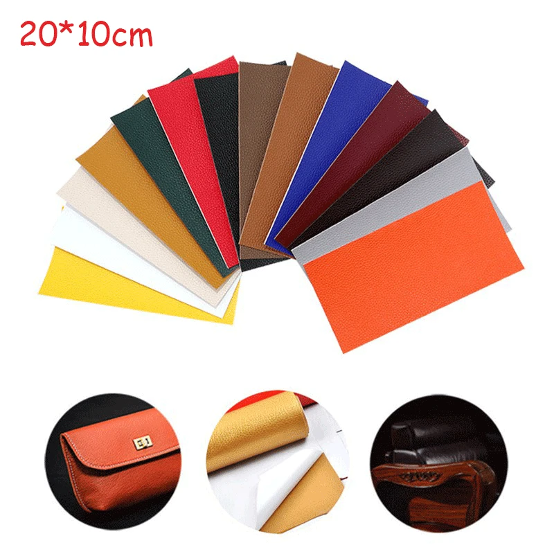 

20cm*10cm 14 Colors No Ironing Leather Repair Self Adhesive Sticker Patch PU On Clothes For Sofa Fabric Clothing Repairing Kit