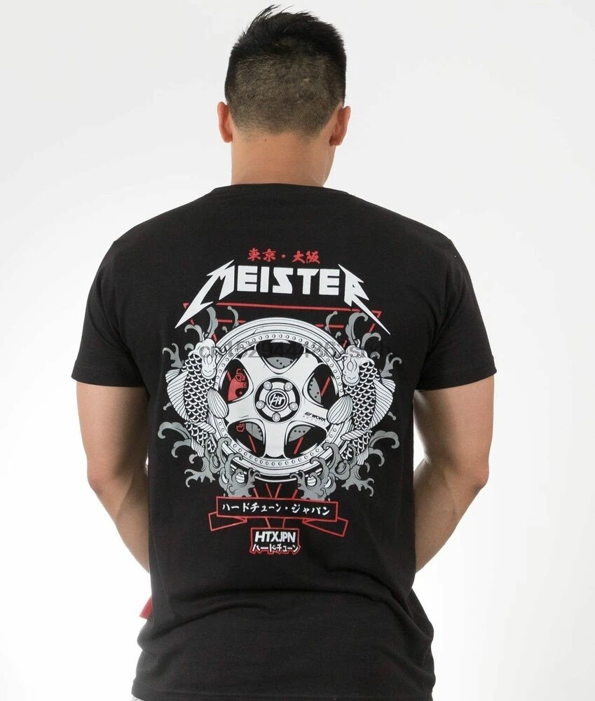 

Work Wheels Meister Tattoo Band Jdm Drift Car Turbo Mens Black Cotton Tee Shirt
