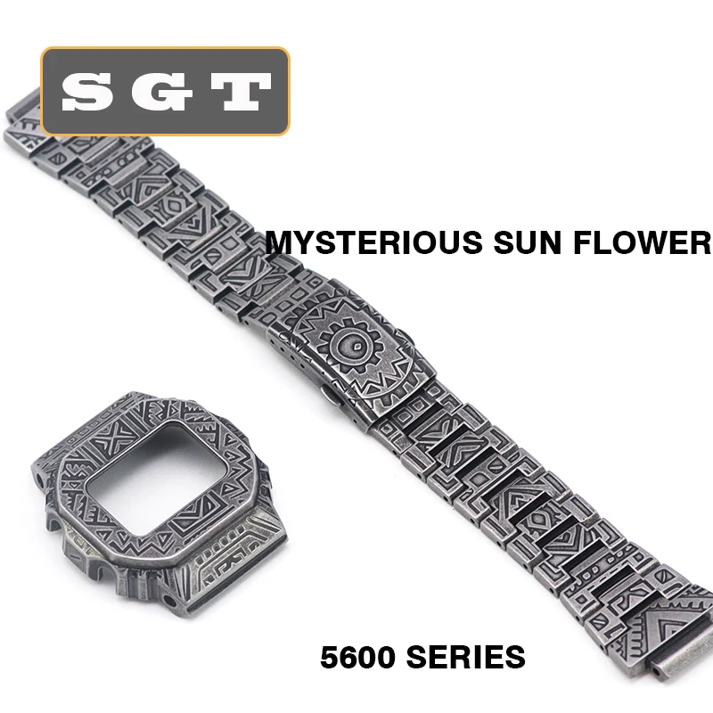 DW5600 чехол для часов из нержавеющей стали 316L в стиле ретро металлический ремешок