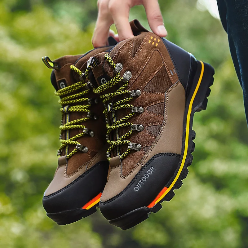 

2021 Men Big Size 47 Autumn Winter Suede Hiking Ankle Boots Combat Ankle Work Safety Shoes Waterproof Mountain Outdoor Sneakers