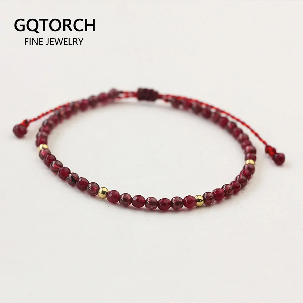 Женский тонкий браслет с бусинами из натурального камня|Плетеные браслеты| |