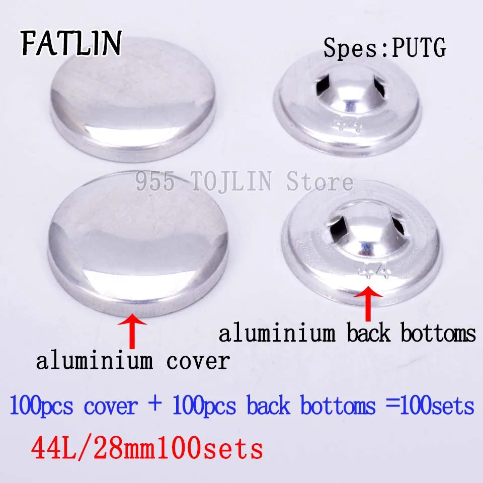 44L-28mm 100sets 100 наборов 16L-80L тканевые пуговицы из покрытой алюминием ткани, ручная работа, металлическая форма хлеба, круглая ткань, аксессуары,, PUTG - Цвет: 44L-28mm 100sets