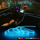 5 м, аксессуары для салона автомобиля, атмосферсветильник свет, EL холодный светильник и USB, сделай сам, украшение приборной панели, консосветильник, Автомобильный светодиодный окружающий свет