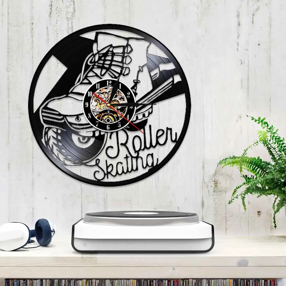 Роликовые коньки виниловые 3D настенные часы Винтажные висячие винтажные