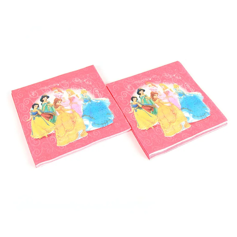 napkins 20pcs 1 шт. скатерть Принцессы Дисней Белоснежка детские вечерние украшения на день рождения - Цвет: napkins 20pcs