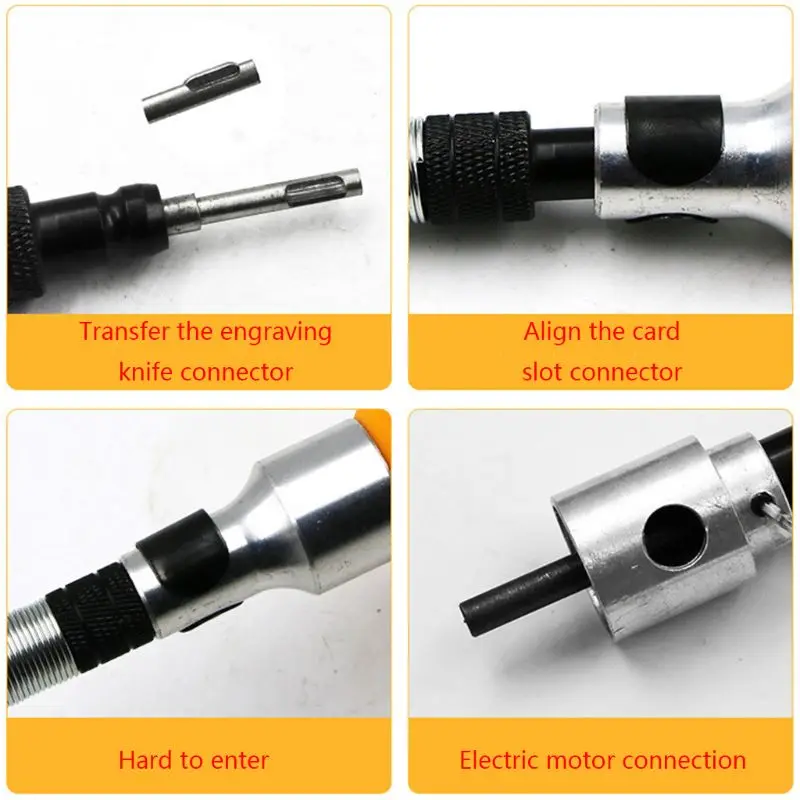 

Wood Chisel Woodworking Carving Set Electric Carving Machine Engraving Knife Tool with 5 Blades and 1 Wrench