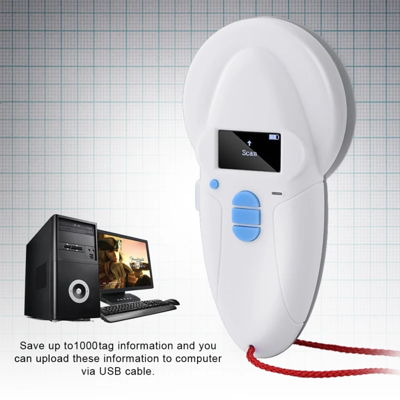 Портативный портативный микрочип HDX для животных считыватель радиочастотных