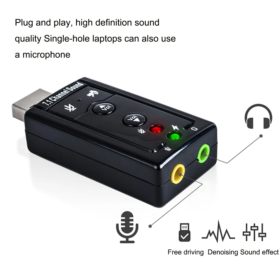 Виртуальная звуковая карта 7 1 каналов 2 0 Микрофон динамик аудио внешняя USB Аудио