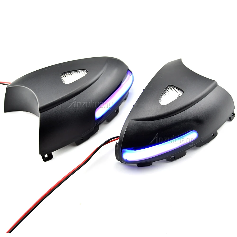

2Pcs Dynamic Rearview Shell Lights For Volkswagen Tiguan MK1 2008-2016 White Yellow 2 Light Lamps LED Mirror Turn Signal Mirrors