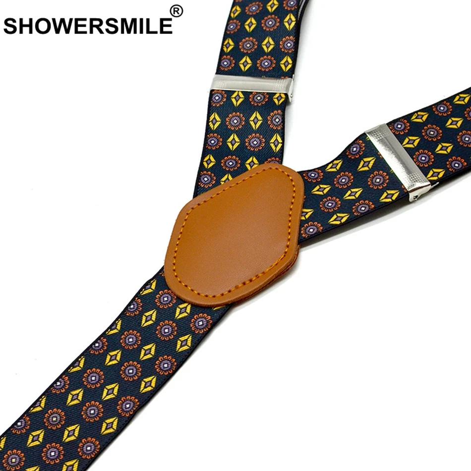 Подтяжки SHOWERSMILE мужские подтяжки с принтом подсолнухов 3 зажимы подвески